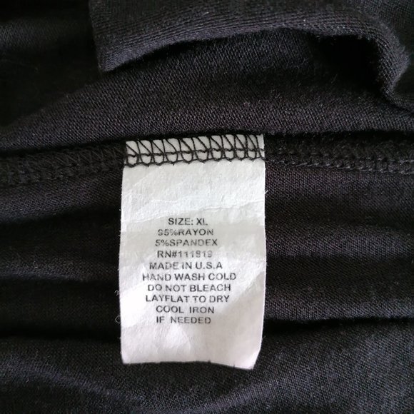 Elite Collection Womens Black Cap Sleeve Crew Neck Hi-Low Tunic T-Shirt Size XL - Picture 6 of 6